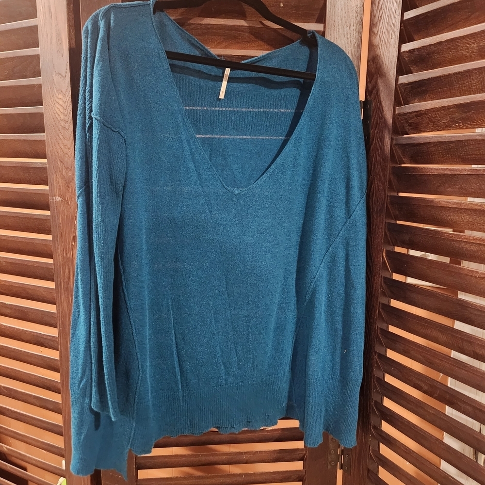 Free People Blue Striped Sweater